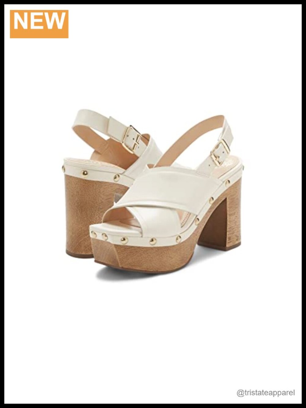 Leather Platform Sandal Heeled Buckle Ankle Strap Open Toe
